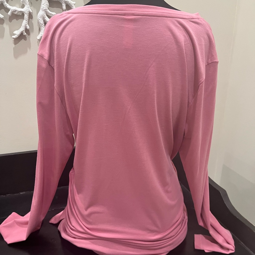 Athleta Pink Long Sleeve V-Neck Top | Size Large | Excellent Condition - Picture 2 of 4